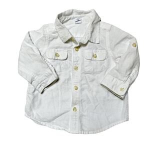 Gap White Button Up Dress Shirt Size 12-18m